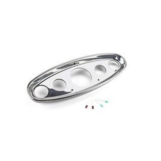 Lokar 5 Gauge Universal Oval Billet Aluminum Dash - AutoMeter Traditional,  and Moon Gauges