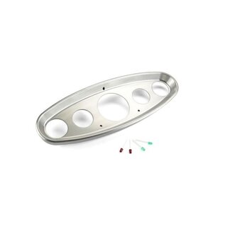 Lokar 5 Gauge Universal Oval Billet Aluminum Dash - VDO, AutoMeter Street Rod Series, Ford Masterpiece