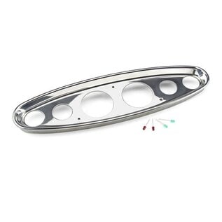 Lokar 6 Gauge Universal Oval Billet Aluminum Dash - Stewart Warner (excluding Winged Series)