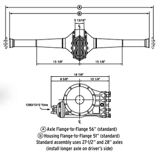Winters Performance V8 Quick Change Steel Tube Plain Finned Center with Axles and Gear Set - Raw