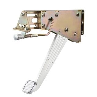 Lokar Under-The-Dash Foot Operated Emergency Brake with Solid Ball Milled Arm - Ball Milled Pedal Style