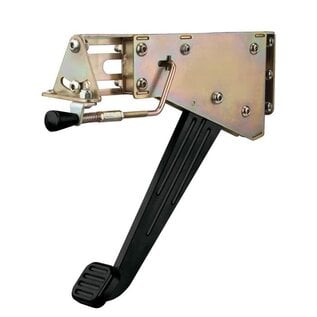 Lokar Under-The-Dash Foot Operated Emergency Brake with Solid Ball Milled Arm - Ball Milled Pedal Style