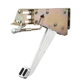 Lokar Under-The-Dash Foot Operated Emergency Brake with Solid Ball Milled Arm - Rubber Insert Pedal Style