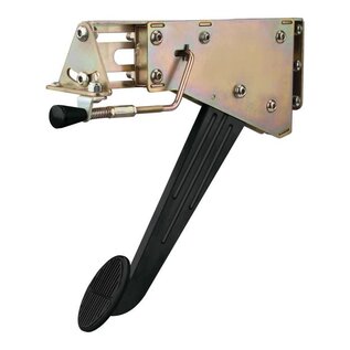 Lokar Under-The-Dash Foot Operated Emergency Brake with Solid Ball Milled Arm - Oval Rubber Insert Pedal Style