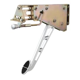 Lokar Under-The-Dash Foot Operated Emergency Brake with Windowed Arm - Oval Rubber Insert Pedal Style