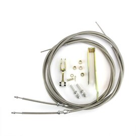 Lokar Transmount Emergency Brake Cables (87-88 T-Bird & SSBC Calipers) Stainless Housing - EC-80THT