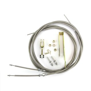 Lokar Transmount Emergency Brake Cables (87-88 T-Bird & SSBC Calipers) Stainless Housing - EC-80THT