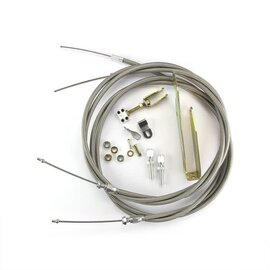 Lokar Transmount Emergency Brake Cables (Ford Explorer & Wilwood w/ Internal E-Brake) Stainless Housing  - EC-81THT