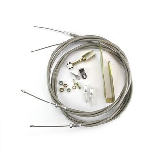 Lokar Transmount Emergency Brake Cables (Ford Explorer & Wilwood w/ Internal E-Brake) Stainless Housing  - EC-81THT