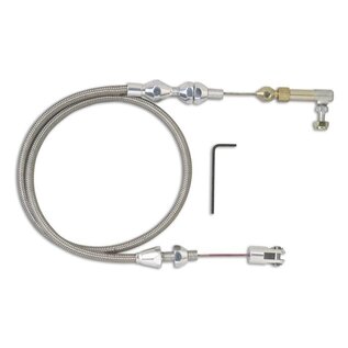 Lokar Standard Hi-Tech Throttle Cable - Polished Fittings - SS Housing -