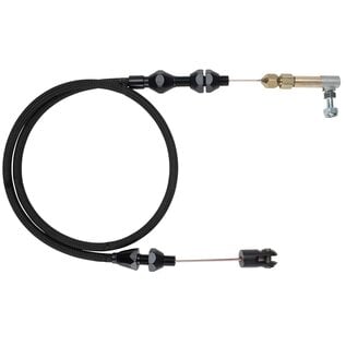 Lokar GM Vortec Throttle Cable - Black Fittings - Black SS Housing -