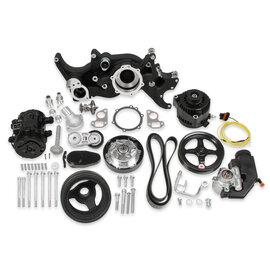 Holley Holley Chevy Gen III/IV (LS) Mid-Mount Complete Accessory System - Black Finish - 20-185BK