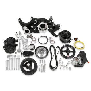 Holley Holley Chevy Gen III/IV (LS) Mid-Mount Complete Accessory System - Black Finish - 20-185BK