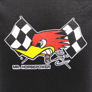 Clay Smith Cams Baby Romper - Mr Horsepower Checkered Flag - Black