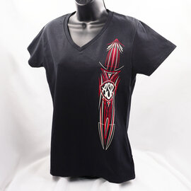 Affordable Street Rods RP 02B - ASR Original Logo w/Large Pinstripe Front - Ladies V-Neck