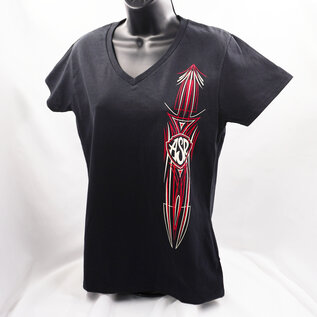 Affordable Street Rods RP 02B - ASR Original Logo w/Large Pinstripe Front - Ladies V-Neck