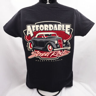 Affordable Street Rods RP 02B - ASR Original Logo w/Large Pinstripe Front - Ladies V-Neck