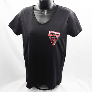 Affordable Street Rods RP 02A - ASR Original Logo w/Small Pinstripe Front - Ladies V-Neck