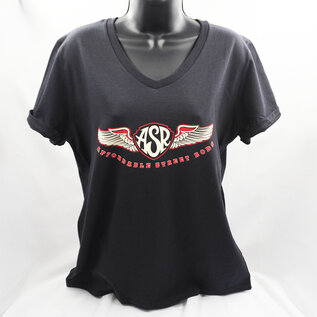 Affordable Street Rods RP 02 - ASR Original Logo with Wings Front - Ladies V-Neck