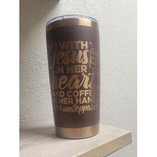 Rockin' AW Creations Jesus in Her Heart Tumbler