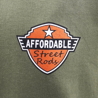 Affordable Street Rods RP 22 - ASR '34 Roadster Design on Military Green T-Shirt