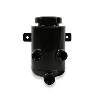 Holley Power Steering Remote Reservoir - Black Aluminum with Bracket - 198-212