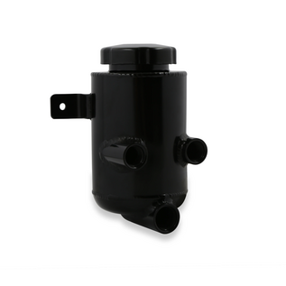Holley Power Steering Remote Reservoir - Black Aluminum with Bracket - 198-212