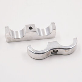 Pure Choice Motorsports Billet Aluminum Non-Floating Double 5/8" Heater Line Clamp - .875" x .875" - 8206