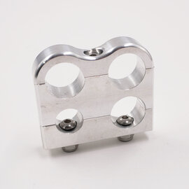 Pure Choice Motorsports Billet Aluminum Non-Floating 4-Hose Reduced Barrier A/C & Heater Line Clamp- .540" x .750"  x .750" x .750" - 8210