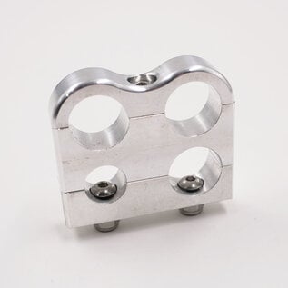 Pure Choice Motorsports Billet Aluminum Non-Floating 4-Hose Reduced Barrier A/C & Heater Line Clamp- .540" x .750"  x .750" x .750" - 8210