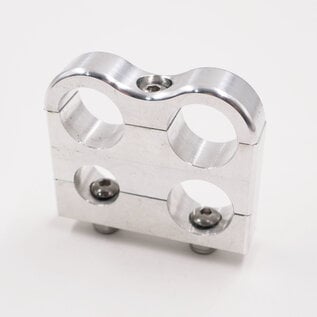 Pure Choice Motorsports Billet Aluminum Non-Floating 4-Hose Reduced Barrier A/C & Heater Line Clamp- .540" x .750"  x .750" x .750" - 8210