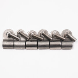 Pure Choice Motorsports Single Stainless Line Clamps: 3/16" Clamps with 10:32 Buttonhead Screws (6 pcs) - 8600