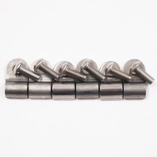 Pure Choice Motorsports Single Stainless Line Clamps: 3/16" Clamps with 10:32 Buttonhead Screws (6 pcs) - 8600