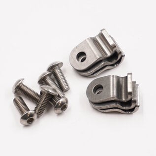 Pure Choice Motorsports Single Stainless Line Clamps: 3/16" Clamps with 10:32 Buttonhead Screws (6 pcs) - 8600