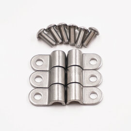 Pure Choice Motorsports Single Stainless Steel Line Clamps: 1/4" Clamps with 10:32 Buttonhead Screws (6 Pcs) - 8610