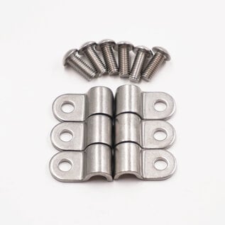 Pure Choice Motorsports Single Stainless Steel Line Clamps: 1/4" Clamps with 10:32 Buttonhead Screws (6 Pcs) - 8610