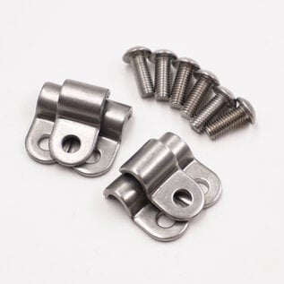 Pure Choice Motorsports Single Stainless Steel Line Clamps: 1/4" Clamps with 10:32 Buttonhead Screws (6 Pcs) - 8610