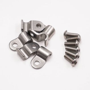 Pure Choice Motorsports Single Stainless Steel Line Clamps: 1/4" Clamps with 10:32 Buttonhead Screws (6 Pcs) - 8610