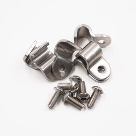 Pure Choice Motorsports Single Stainless Steel Line Clamps: 5/16" Clamps with 10:32 Buttonhead Screws (6 pcs) - 8620