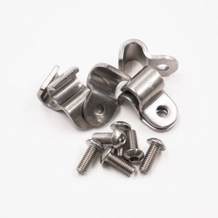 Pure Choice Motorsports Single Stainless Steel Line Clamps: 5/16" Clamps with 10:32 Buttonhead Screws (6 pcs) - 8620