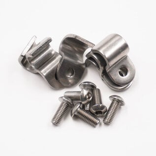 Pure Choice Motorsports Single Stainless Steel Line Clamps: 5/16" Clamps with 10:32 Buttonhead Screws (6 pcs) - 8620
