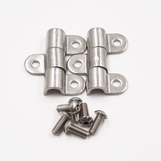 Pure Choice Motorsports Single Stainless Steel Line Clamps: 5/16" Clamps with 10:32 Buttonhead Screws (6 pcs) - 8620