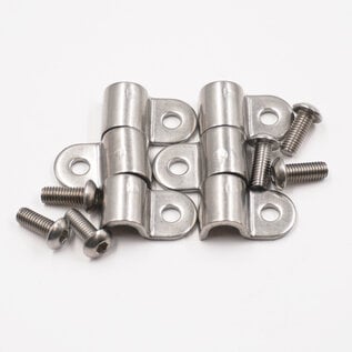 Pure Choice Motorsports Single Stainless Steel Line Clamps: 5/16" Clamps with 10:32 Buttonhead Screws (6 pcs) - 8620