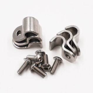 Pure Choice Motorsports Single Stainless Steel Line Clamps: 5/16" Clamps with 10:32 Buttonhead Screws (6 pcs) - 8620