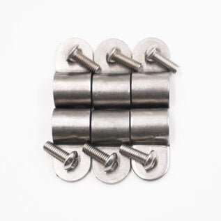 Pure Choice Motorsports Single Stainless Steel Line Clamps: 3/8" Clamps with 10:32 Buttonhead Screws (6 pcs) - 8630