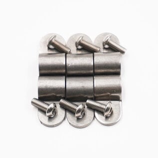 Pure Choice Motorsports Single Stainless Steel Line Clamps: 3/8" Clamps with 10:32 Buttonhead Screws (6 pcs) - 8630