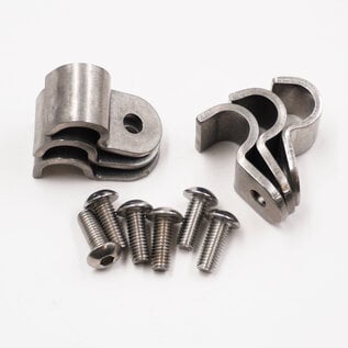 Pure Choice Motorsports Single Stainless Steel Line Clamps: 3/8" Clamps with 10:32 Buttonhead Screws (6 pcs) - 8630