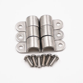 Pure Choice Motorsports Single Stainless Steel Line Clamps: 1/2" Clamps with 10:32 Buttonhead Screws (6 pcs) - 8640