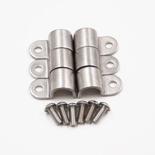 Pure Choice Motorsports Single Stainless Steel Line Clamps: 1/2" Clamps with 10:32 Buttonhead Screws (6 pcs) - 8640