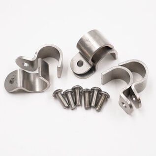 Pure Choice Motorsports Single Stainless Steel Line Clamps: 5/8" Clamps with 10:32 Buttonhead Screws (6 pcs) - 8645